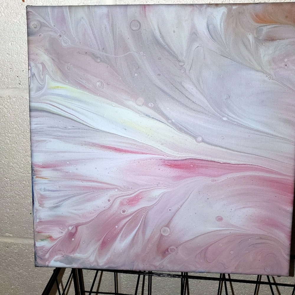 Pastel floral abstract art original painting